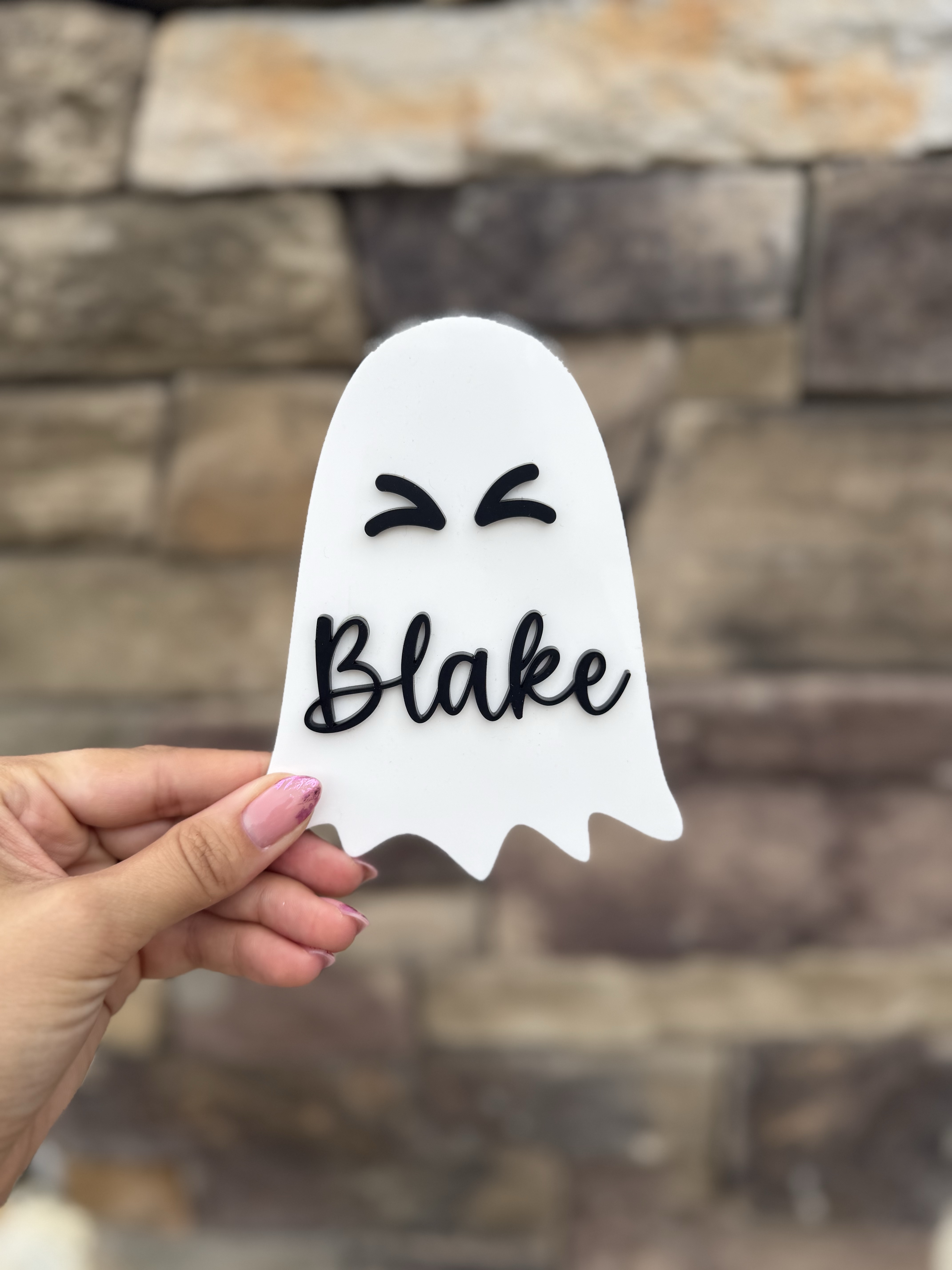 Personalized Blake ghost-shaped Boo Bag name tag