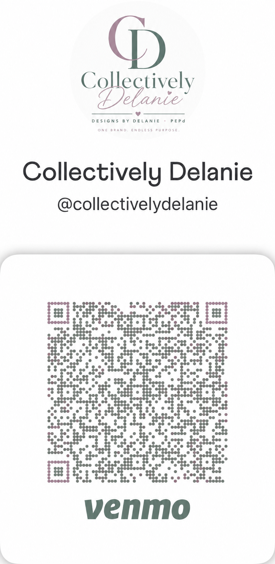 Collectively Delanie Venmo QR code