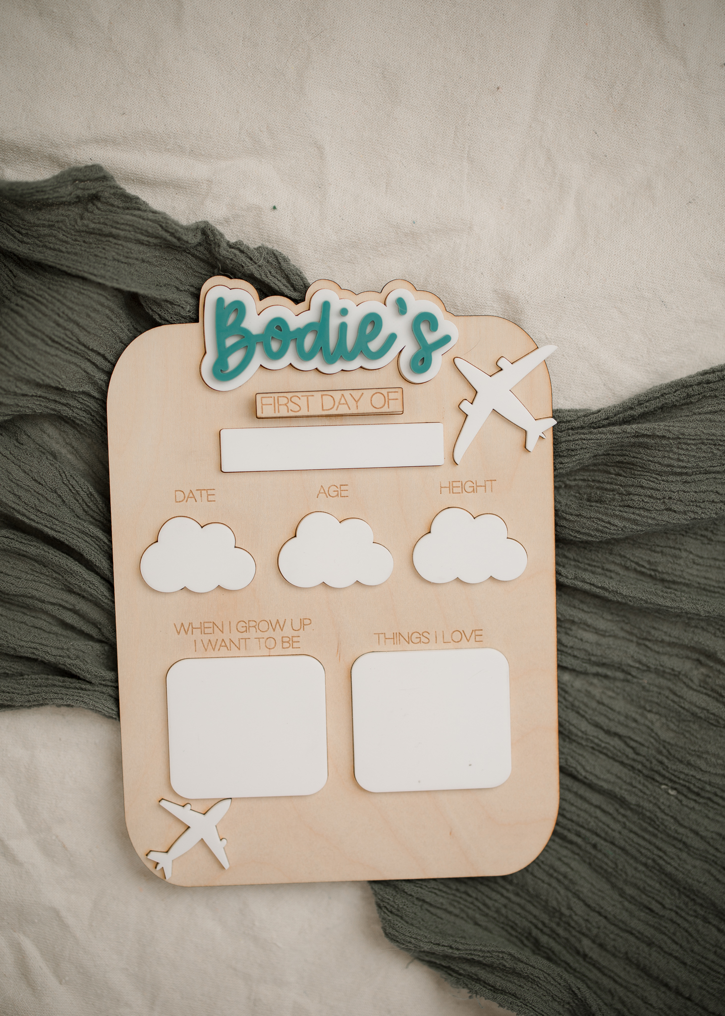 Personalized first day of school milestone board