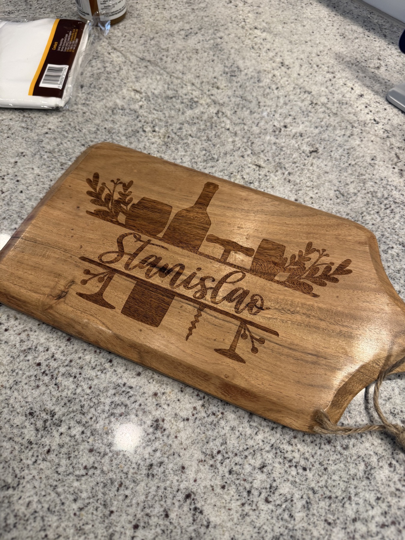 Engraved Stanislaus charcuterie board