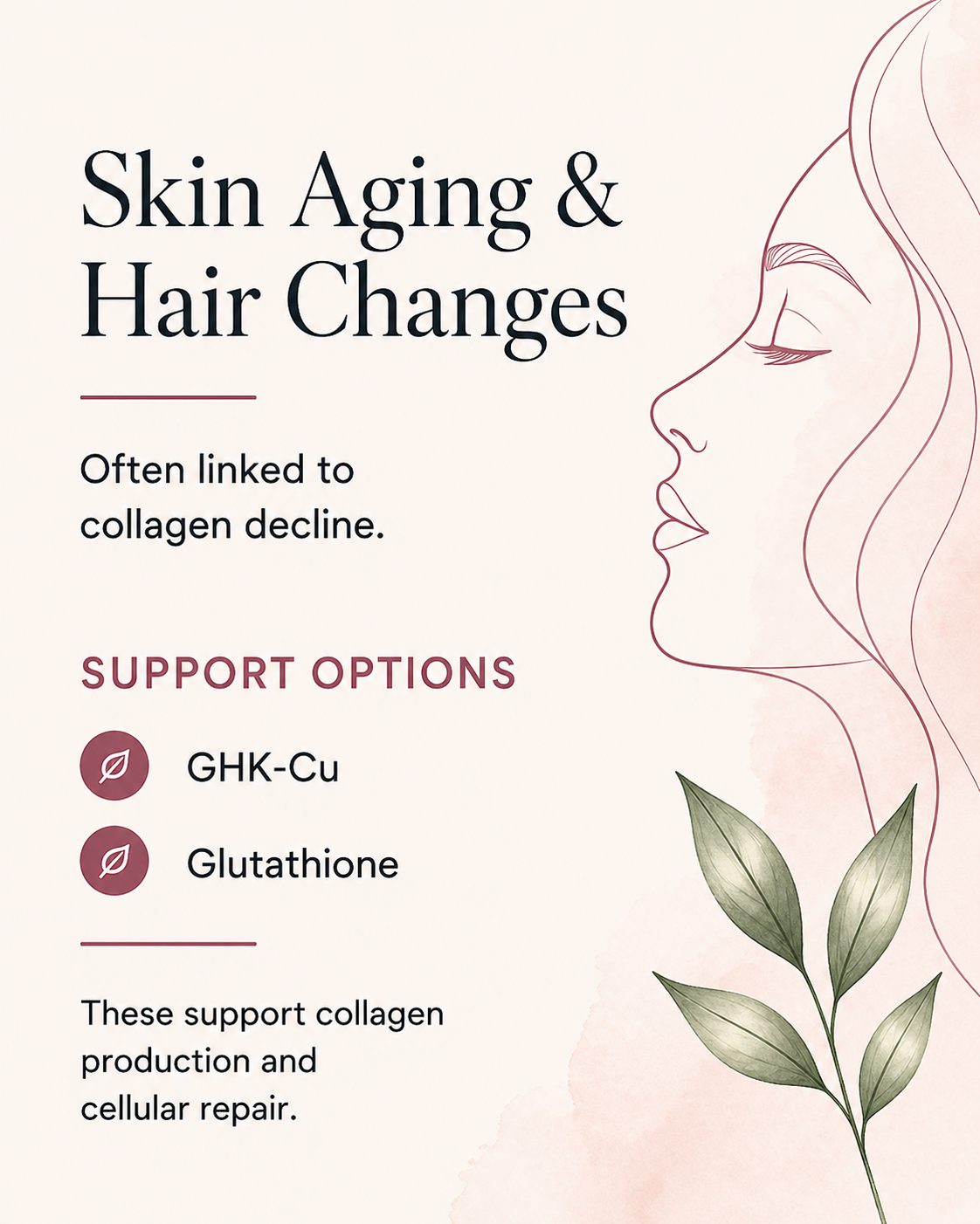Skin aging and hair changes support options