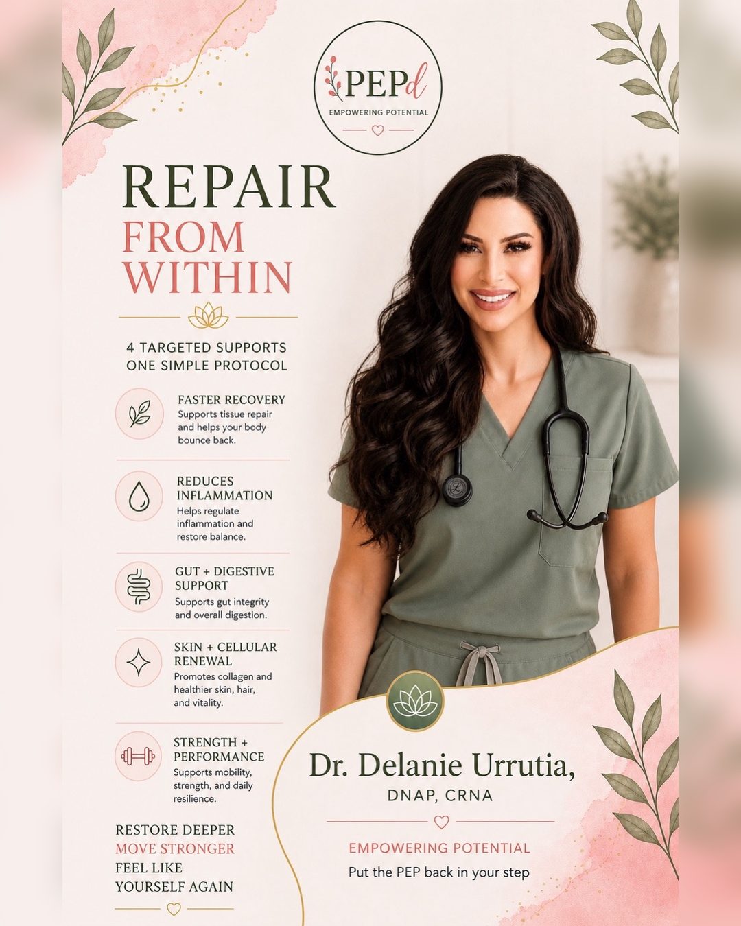Repair from within targeted supports